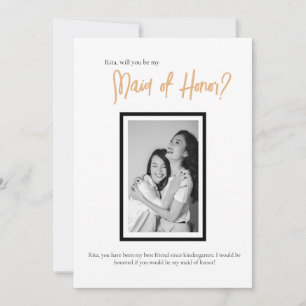 Minimalist Classy Simple Maid of Honour Wedding Invitation