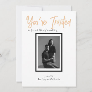 Minimalist Classy Simple Personalised Wedding Invitation