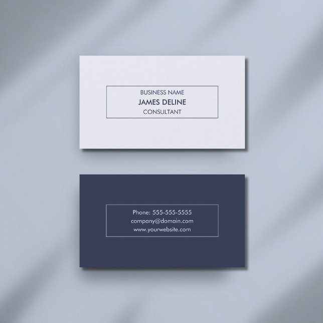 Minimalist Clean Blue Frame Consultant Business Card (Creator Uploaded)