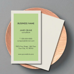 Minimalist Clean Green Grey Consultant Business Card