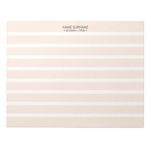 Minimalist Clean Light Pink Stripe Pattern 11x8.5 Notepad