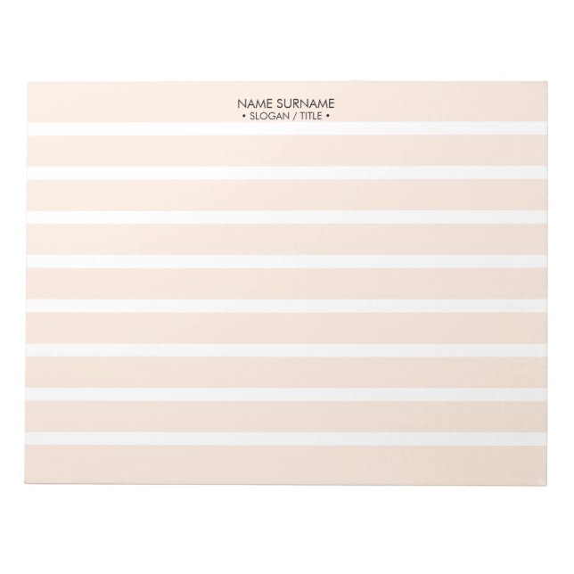 Minimalist Clean Light Pink Stripe Pattern 11x8.5 Notepad (Front)