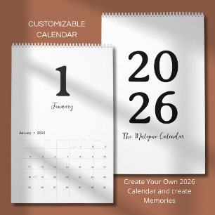 Minimalist Clean Modern Design Calendar