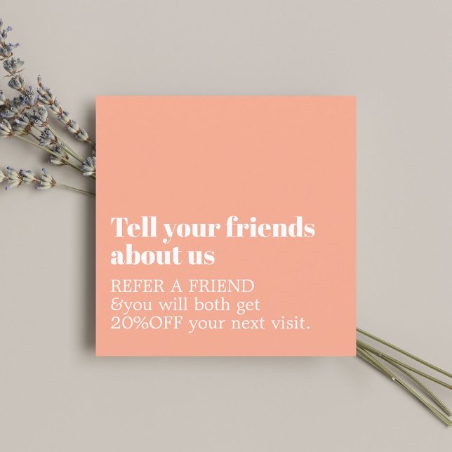 Minimalist Clean Pastel Bold Salon Referral Card (Creator Uploaded)