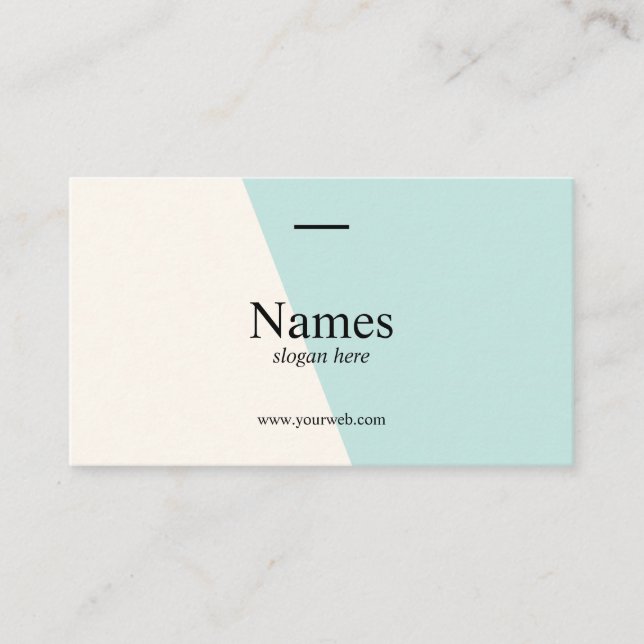Minimalist Clean Pastel Typo Business Cards (Front)