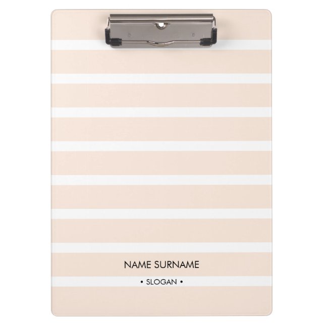 Minimalist Clean Simple Light Pink Stripe Pattern Clipboard (Front)