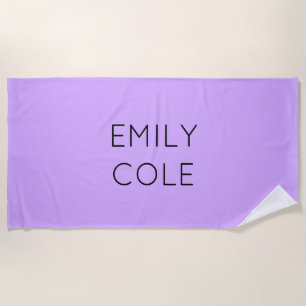 Minimalist clean simple purple beach towel
