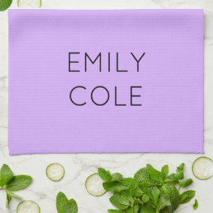 Minimalist clean simple purple  tea towel