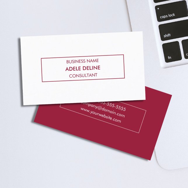 Minimalist Clean Simple Red Consultant Business Card (Creator Uploaded)