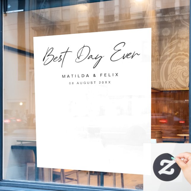 Minimalist Clean Simple Wedding Day Photo Backdrop (Cafe Window)