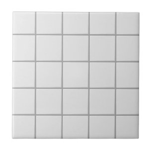 Minimalist Clean White Square Grid Ceramic Tile