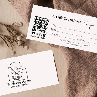 Minimalist Cleaning Services Gift Certificate
