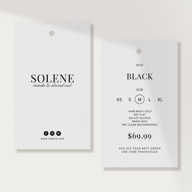 Minimalist Clothing Hang Tag Template (Creator Uploaded)