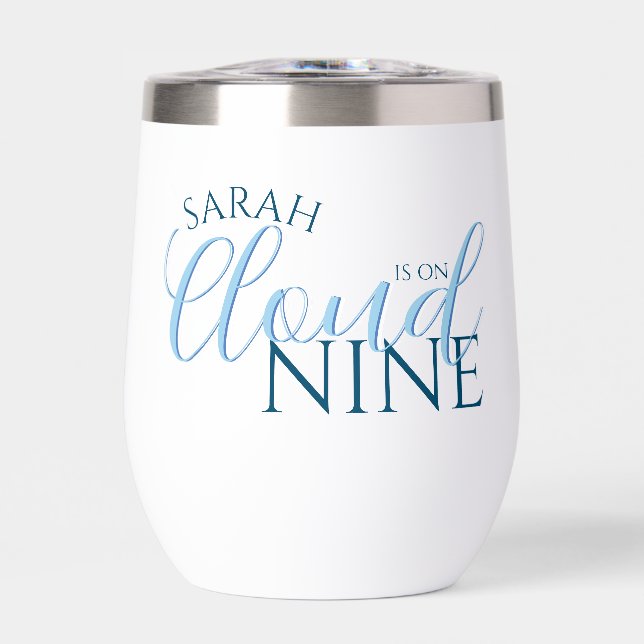 Minimalist Cloud nine modern script bridal shower (Front)
