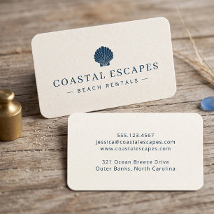 Minimalist Coastal Beach Rental Business Card