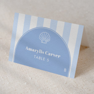 Minimalist Coastal Wedding Individual Place Cards