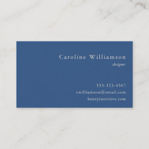 Minimalist Cobalt Blue Elegant Professional  Business Card