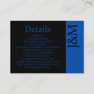Minimalist Cobalt Blue Enclosure Details Card