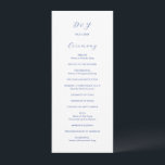 Minimalist Cobalt Blue Modern Wedding Program<br><div class="desc">Modern wedding program with your monogram and the headers in an elegant script.</div>