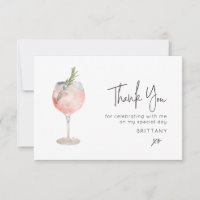 Minimalist Cocktail Wine Thank You Card