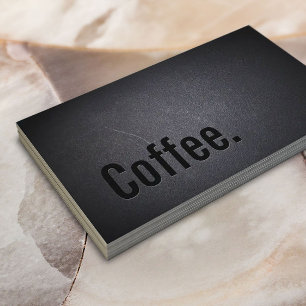 Minimalist Coffee Black Typography Business Card