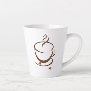 Minimalist Coffee Cup Line Art Mug with Roasted Be