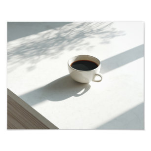Minimalist Coffee Cup Soft Sunlight Still Photo Print