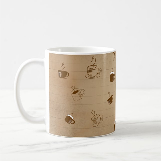 Minimalist Coffee Cup Striped Pattern – Modern Geo (Left)
