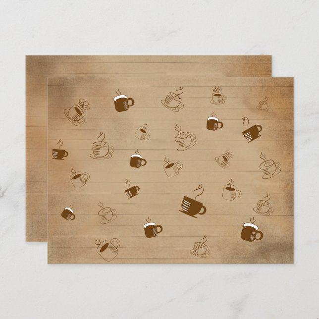 Minimalist Coffee Cup Striped Pattern – Modern Geo Postcard (Front/Back)