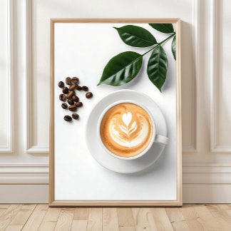 Minimalist Coffee Cup Wall Art, Coffee Poster, Caf Poster