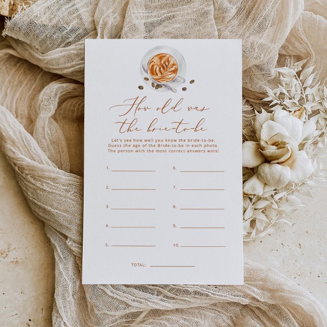 Minimalist coffee How old was the bride to be game (Creator Uploaded)