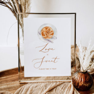 Minimalist coffee Love is sweet take a treat Poster