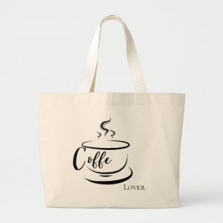 Minimalist Coffee Lover Steaming Cup Canvas Tote B