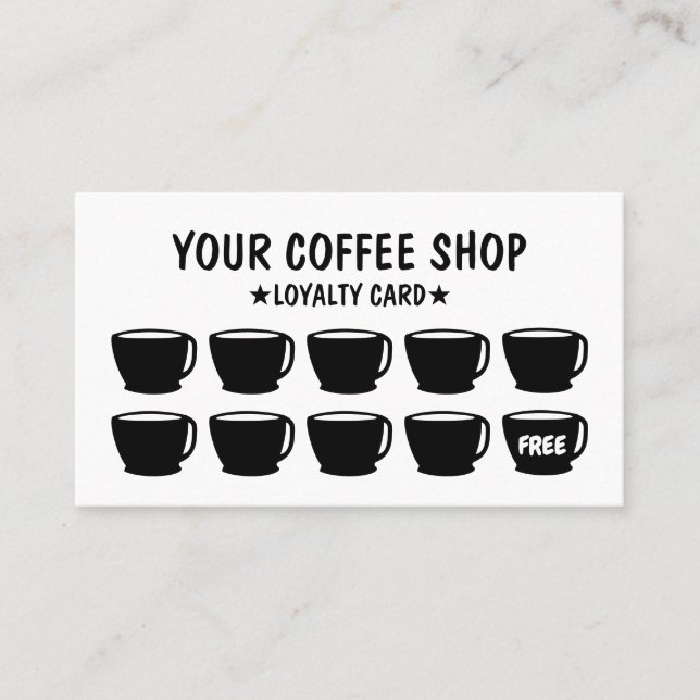 Minimalist Coffee Loyalty Cards (Front)