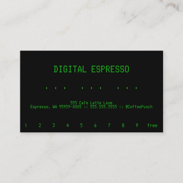 Minimalist Coffee Loyalty Reward Tracking Card (Front)