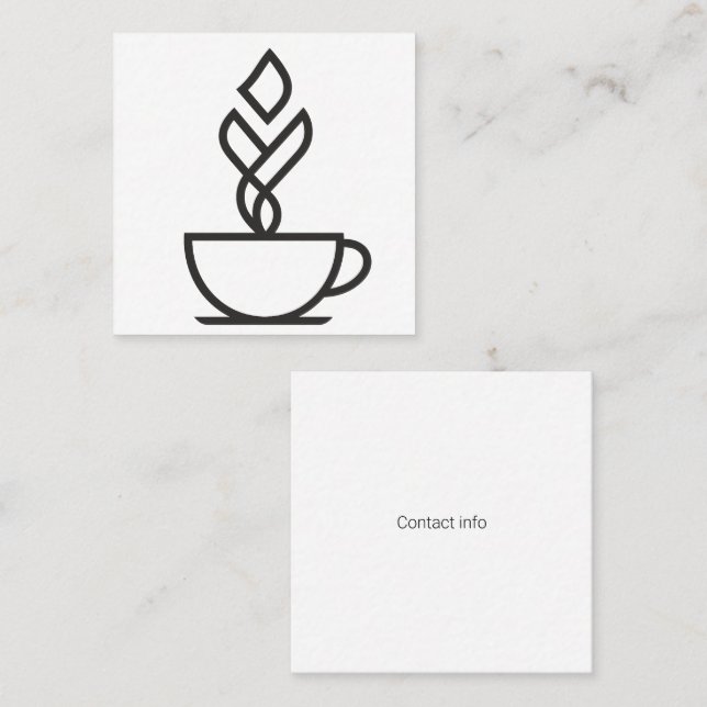 Minimalist Coffee Square Business Cards (Front/Back)
