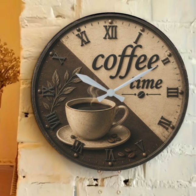 Minimalist Coffee Time Large Clock (Creator Uploaded)