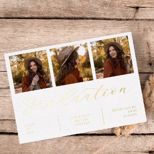 Minimalist Collage Graduation 3 Photos Real Silver