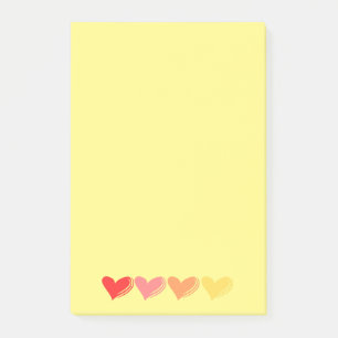 Minimalist Colorful Hearts Post-it Notes