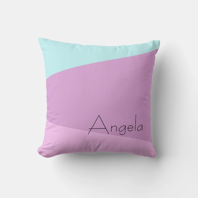 minimalist colour block blue purple to personalise cushion (Front)