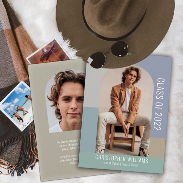 Minimalist Colour Block Class Year Graduation Invitation (Creator Uploaded)