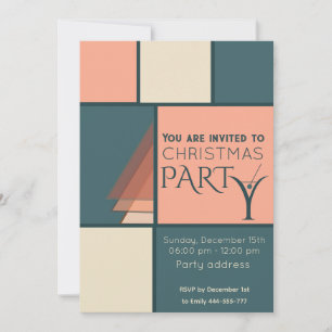 Minimalist colour block cocktail party corporate invitation