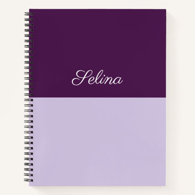 Minimalist Colour Block Monogram Custom Name Notebook (Front)