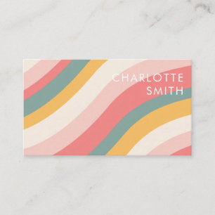 Minimalist Colour Wave QR Code Business Card