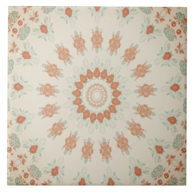 Minimalist Colourful Abstract Art Ceramic Tile (Front)