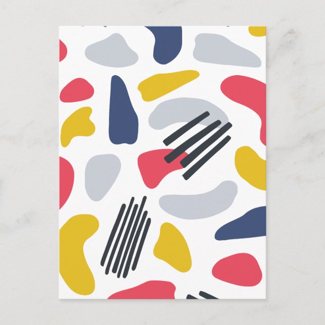 Minimalist colourful abstract  holiday postcard (Front)