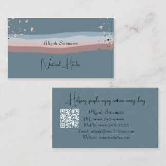 Minimalist Colourful Boho QR Code Meditative  Business Card