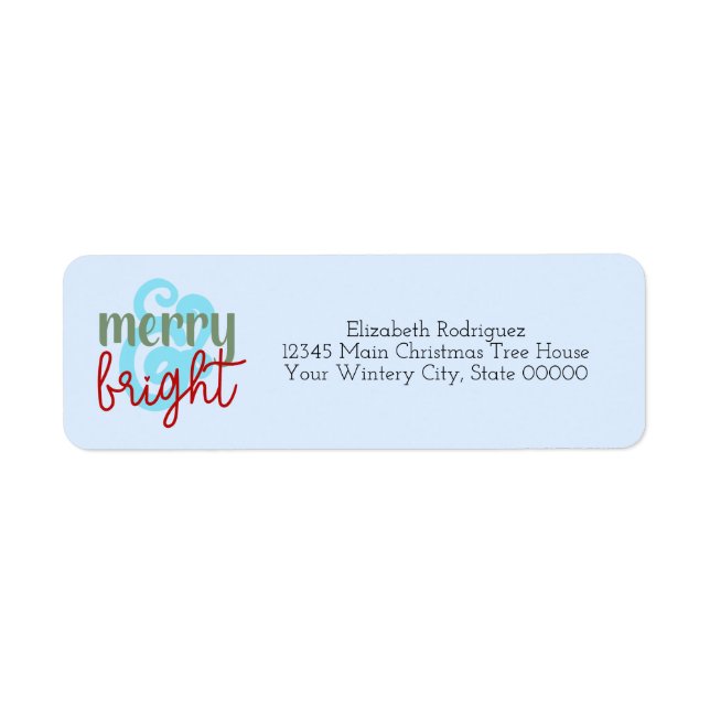 Minimalist Colourful Christmas Return Address Label (Front)