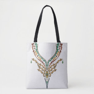 Minimalist colourful ethnic pattern vintage tote bag