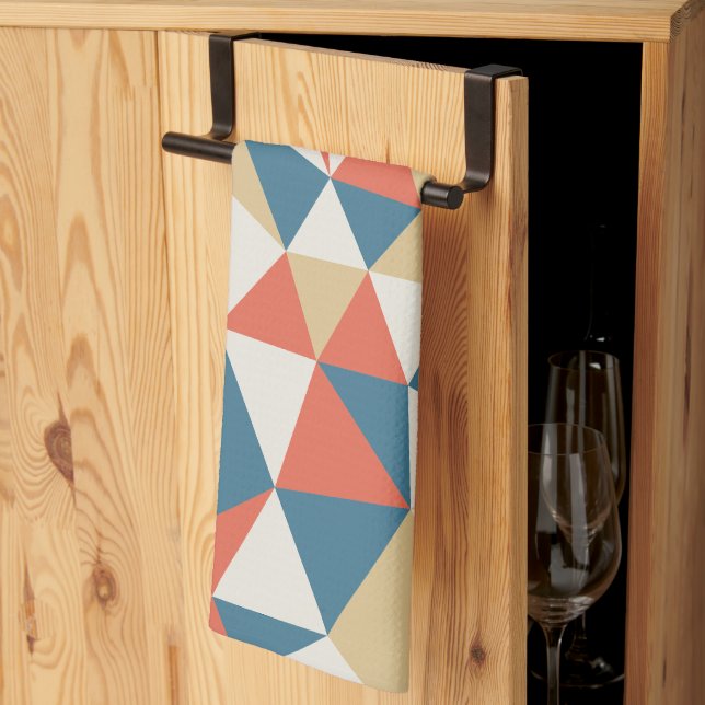 Minimalist Colourful Geometric Abstract Pattern Tea Towel (Thirds Fold)